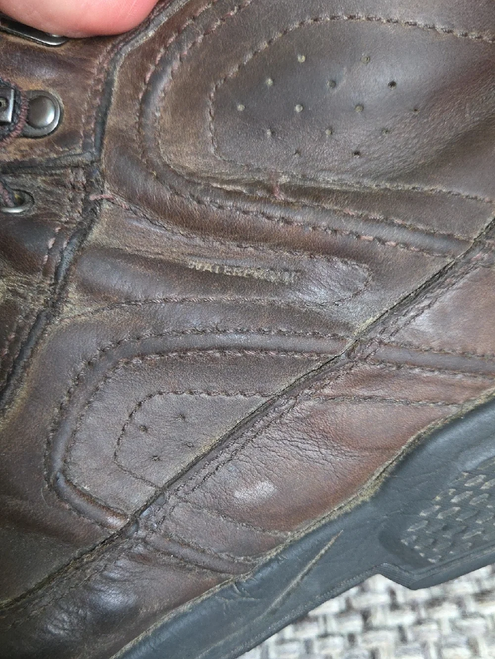 Red Wing Exos Lite 2454 Waterproof Work Boots Brown Worn  Sz 9.5